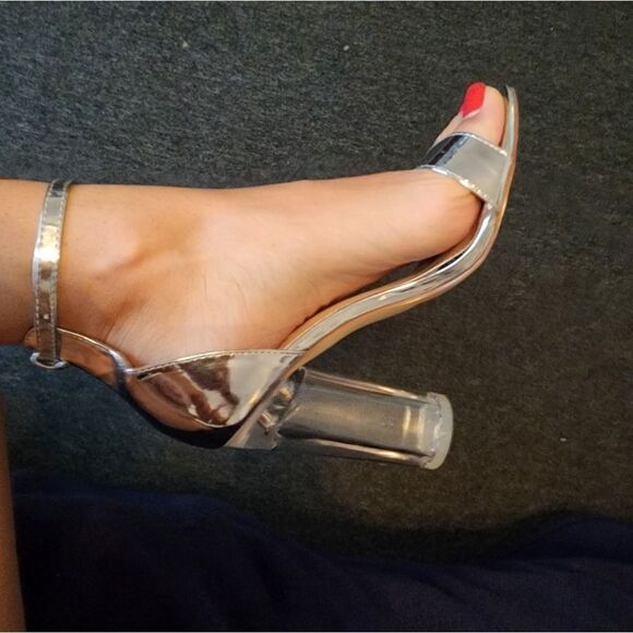 Silver and Clear Heels - Picture 3 of 6